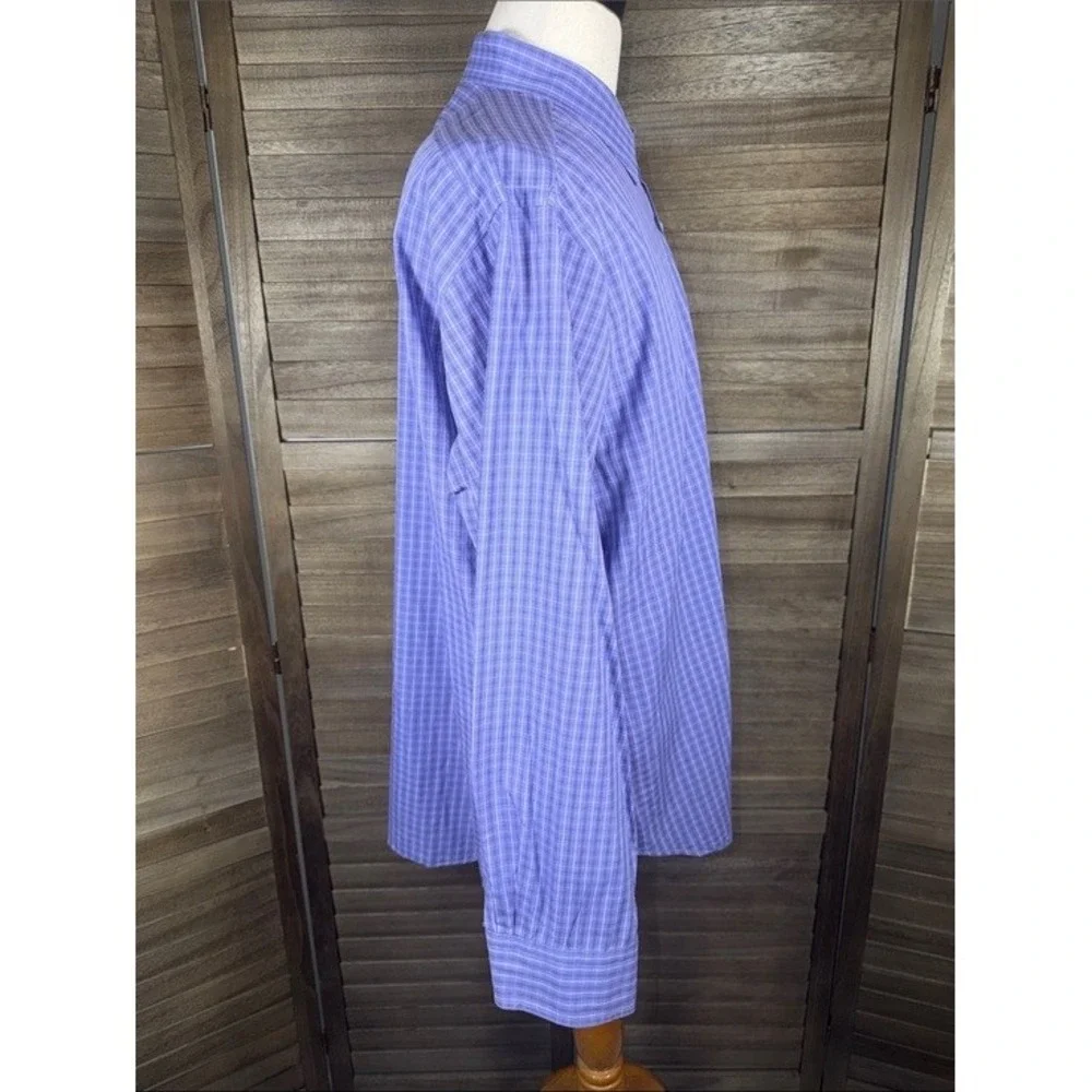 Polo Ralph Lauren Andrew Mens Purple Plaid Button Down Shirt 17.5 36/37 Cotton